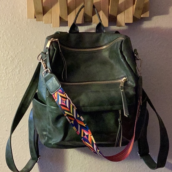 Modem and Chic Handbags - Unique Modem and Chic backpack purse with removable multicolor shoulder strap.